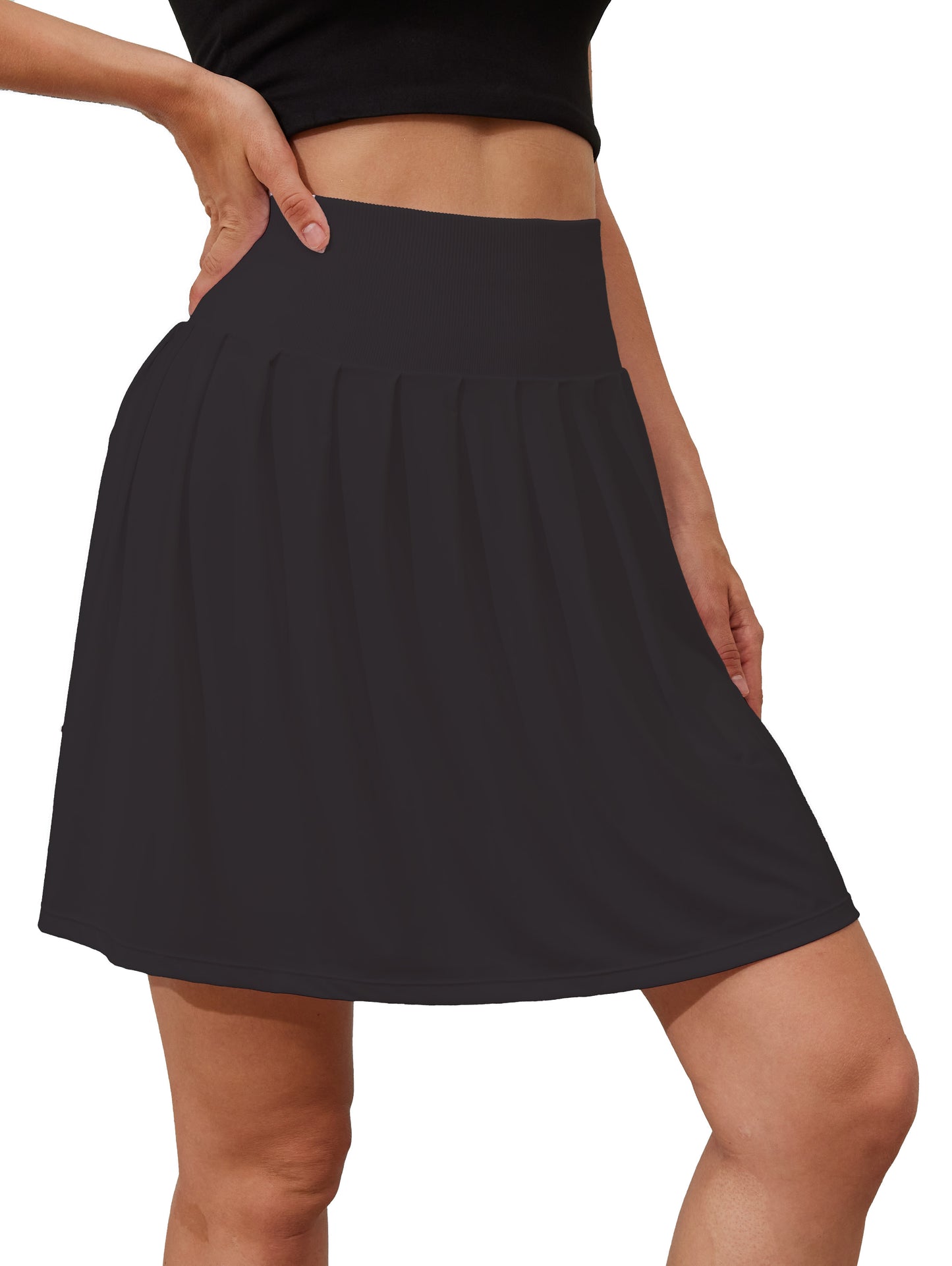 YIOIOIO Women's Basic Stretchy Tennis Golf Skirt Dresses