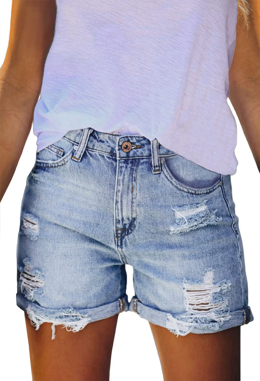 YIOIOIO Women's High Waisted Denim Shorts Summer Hot Short Jeans