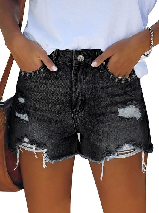 YIOIOIO Women's High Waisted Denim Shorts Summer Hot Short Jeans Grey