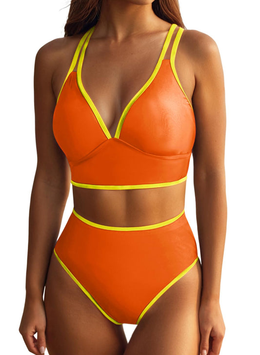 YIOIOIO Women's Bikini Sets Color Block Two Piece Swimsuits