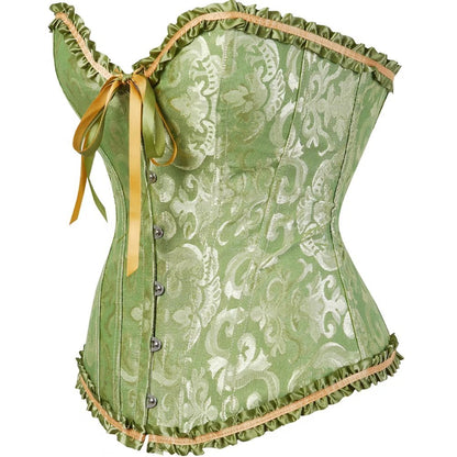 YIOIOIO Women's Lace Corsets Shapewear Sexy Bustier Lingerie Green