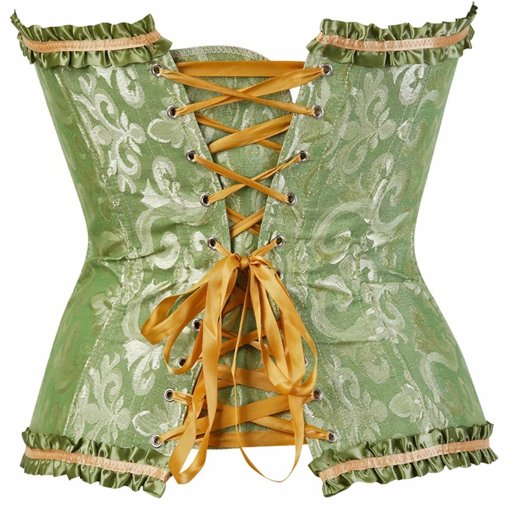 YIOIOIO Women's Lace Corsets Shapewear Sexy Bustier Lingerie Green