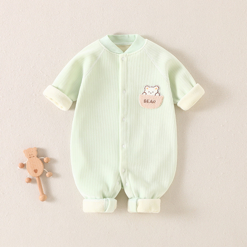 YIOIOIO Baby Boys Girls Cotton One Piece Romper Toddler Button Jumpsuit Pajamas